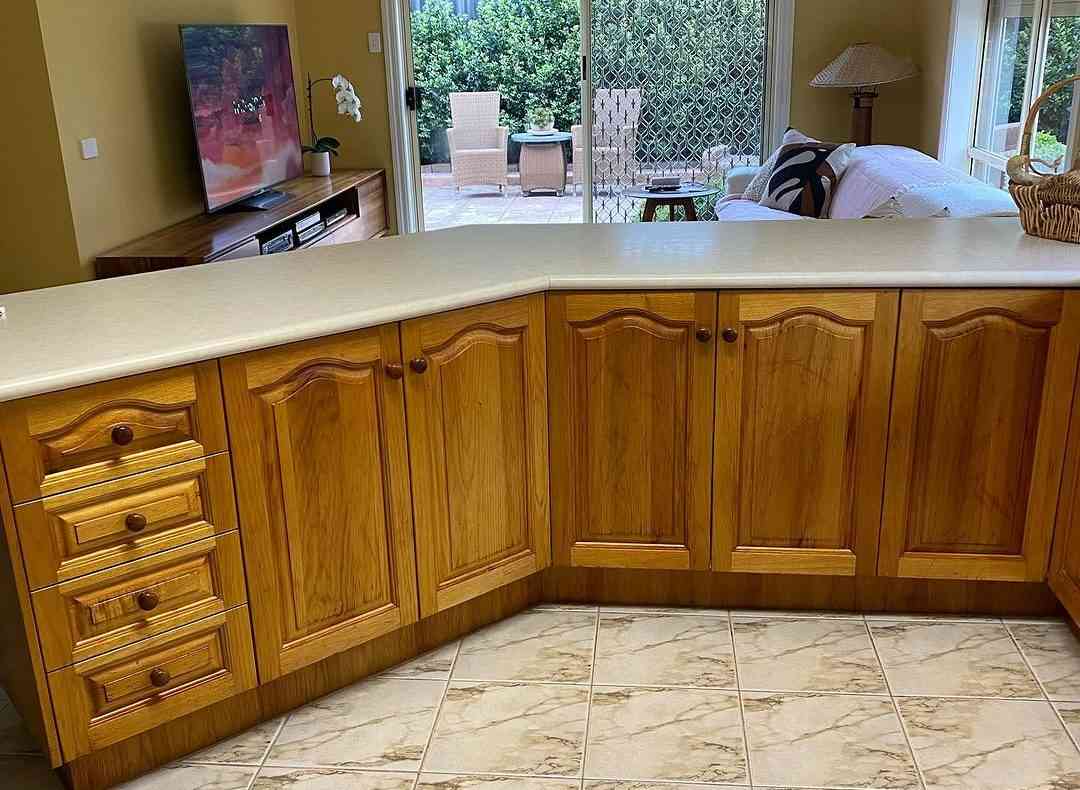 Kitchen Cabinet Doors with Wooden Finish and Drawers