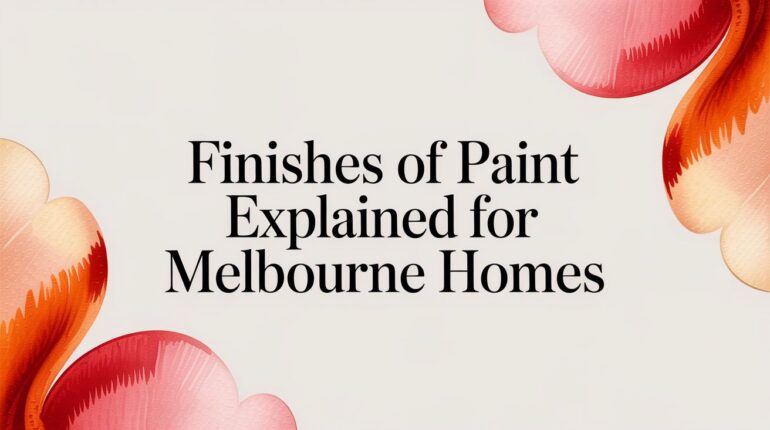 Finishes of Paint Explained for Melbourne Homes