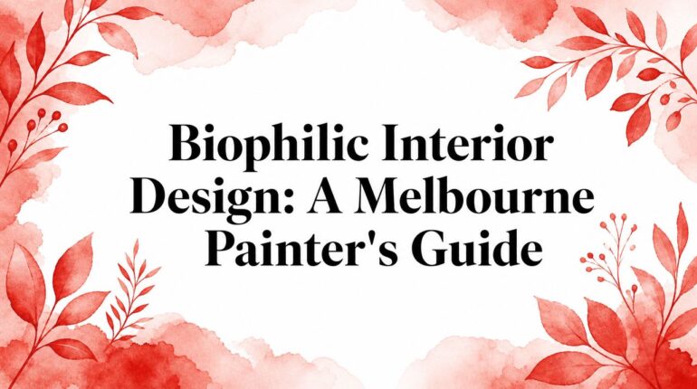 Biophilic Interior Design: A Melbourne Painter’s Guide
